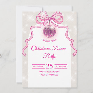 Invitation pour la fête de Noël des filles Pink Di