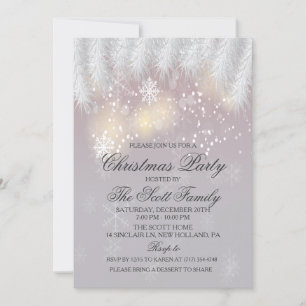Invitation pour la fête de Noël flocon de neige d'
