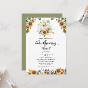 Invitation pour la fête de Thanksgiving aux tourne
