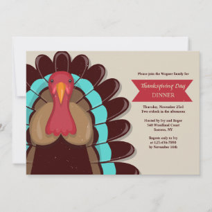 Invitation pour la fête de Thanksgiving de la dind
