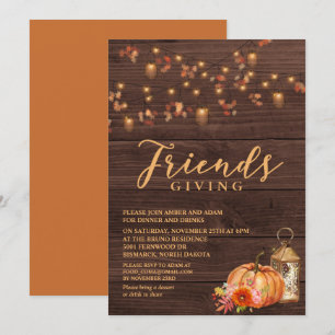 Invitation pour la fête de Thanksgiving entre amis