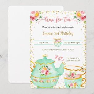 Invitation pour la fête de thé pour le 3ème annive