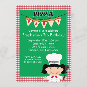 Invitation pour la fête des enfants Pizza