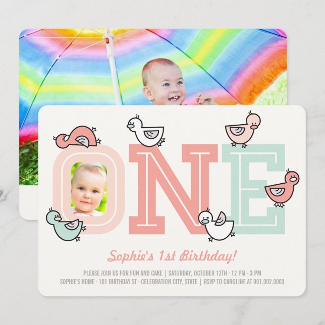 Invitation pour la fête du 1er anniversaire de la  (Devant / Derrière)