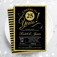 Invitation pour la fête du 25e anniversaire - Or N