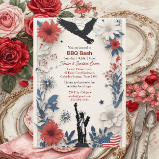 Invitation pour la fête du 4 juillet, symbole amér