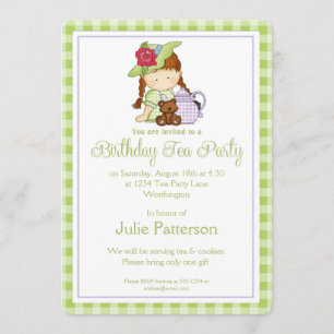 Invitation pour la fête du thé d'anniversaire Litt