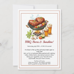 Invitation pour la fête estivale de BBQ et de bièr