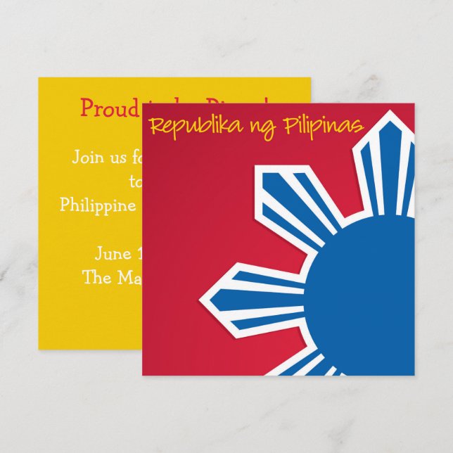 Invitation pour la fête nationale de Pinoy aux Phi (Devant / Derrière)