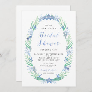 Invitation pour la plage de Fête de la mariée