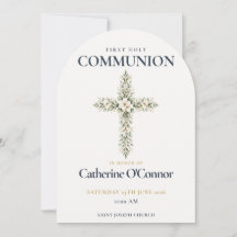 Invitation pour la Première Communion avec Croix F