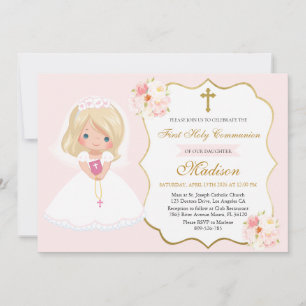 Invitation pour la Première Communion de la Fille 