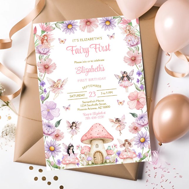 Invitation pour la première fête d'anniversaire de (Créateur téléchargé)