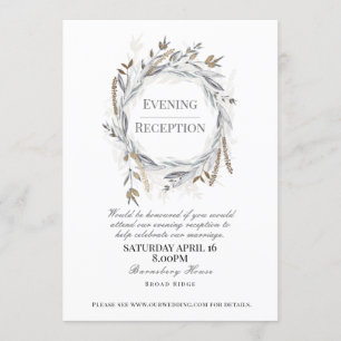 Invitation pour la réception de mariage du soir, C
