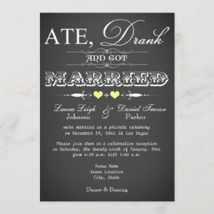 Invitation pour la réception de mariage uniquement