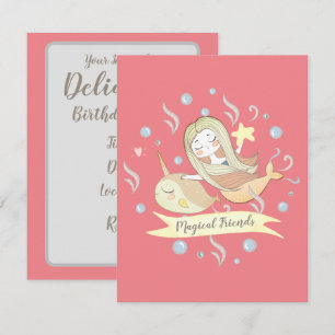 Invitation pour la sirène adorable et ses amis nar