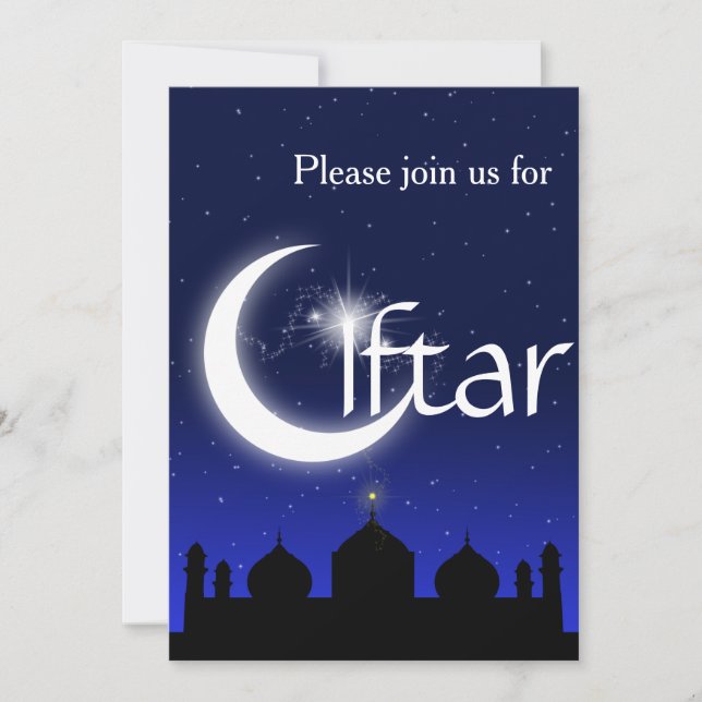 Invitation pour la soirée Iftar silhouette de mosq (Devant)