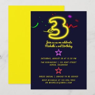 Invitation pour la troisième fête d'anniversaire a