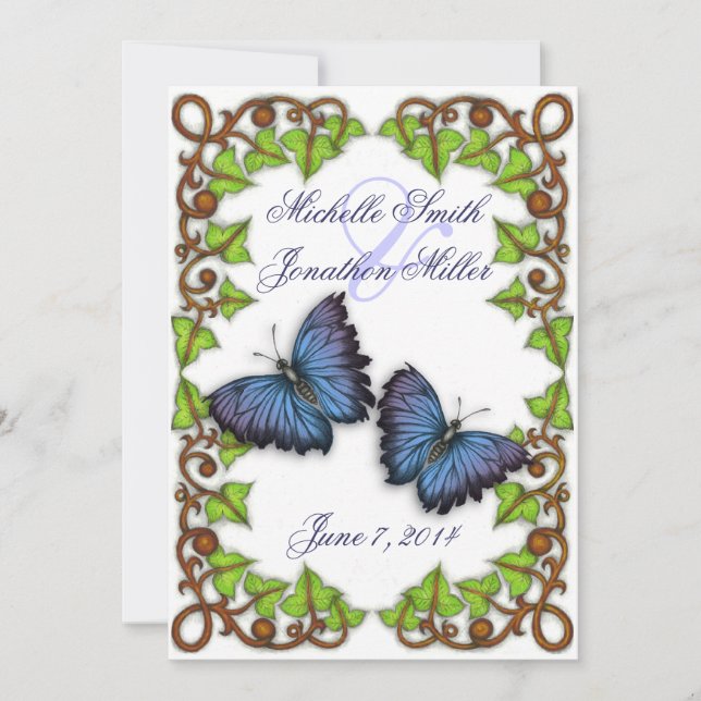 Invitation pour l'amour et les papillons (Devant)