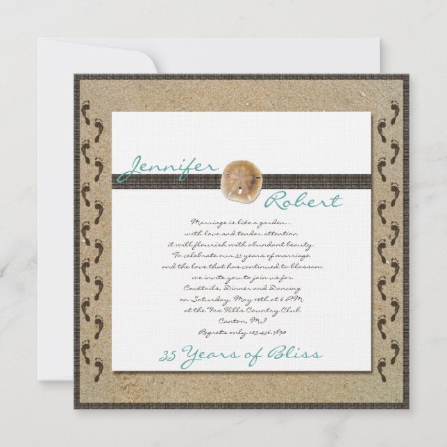 Invitation pour l'anniversaire de Empreintes dans  (Devant)