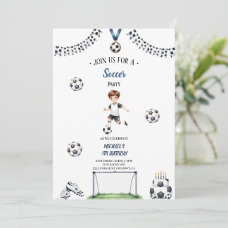 invitation pour l'anniversaire de football garçon