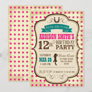 Invitation pour l'anniversaire de la Cowgirl Weste