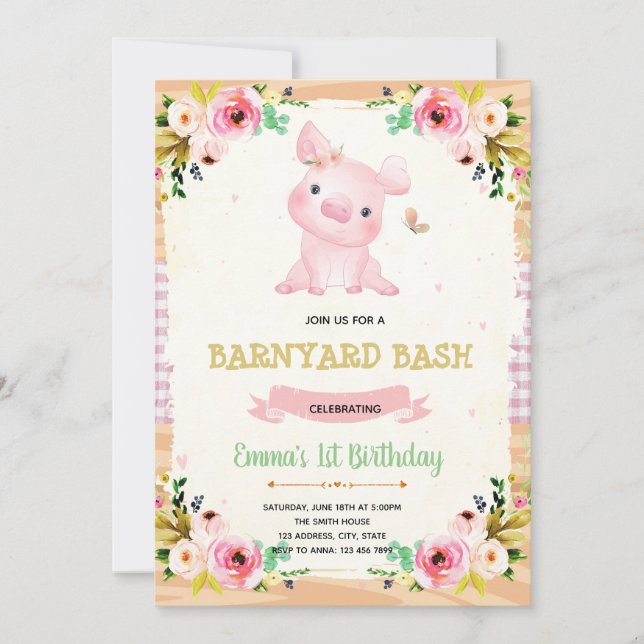 Invitation pour l'anniversaire de la ferme de la f (Devant)