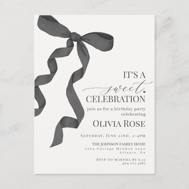 Invitation pour l'anniversaire de la fille à la co (Devant)