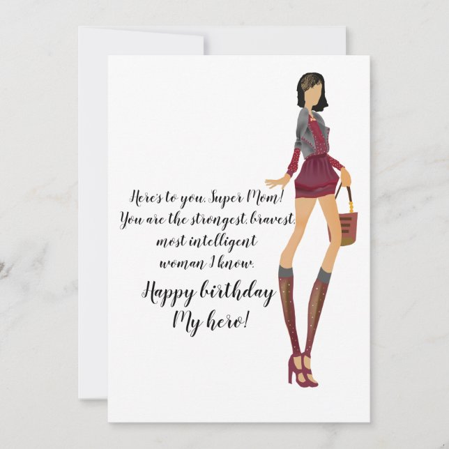 Invitation Pour l'anniversaire de la maman (Devant)