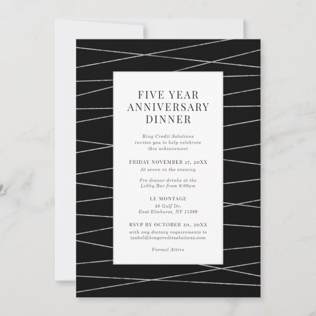 Invitation pour l'anniversaire de l'entreprise (Devant)
