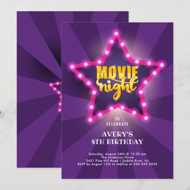 Invitation pour l'anniversaire de l'Étoile (Devant / Derrière)