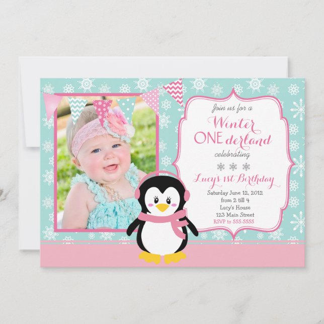 Invitation pour l'anniversaire de l'hiver ONE derl (Devant)