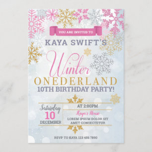Invitation pour l'anniversaire de l'hiver Onederla