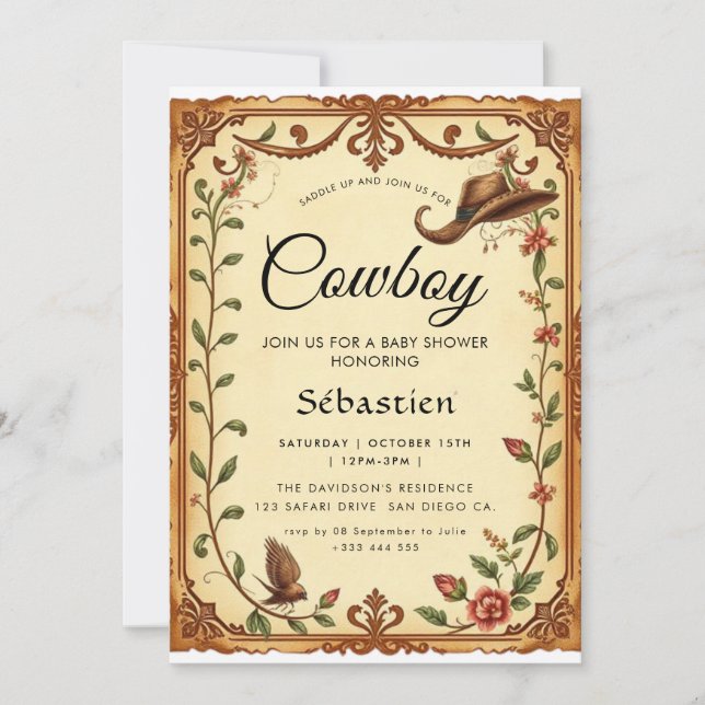 Invitation pour l'anniversaire de l'Ouest de Cowbo (Devant)