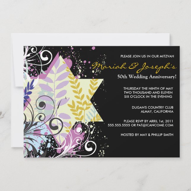 Invitation pour l'anniversaire de mariage de l'éto (Devant)
