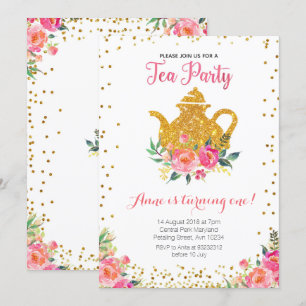 Invitation pour l'anniversaire de Tea Party