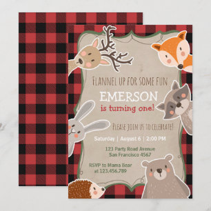 Invitation pour l'anniversaire de Woodland Ours de