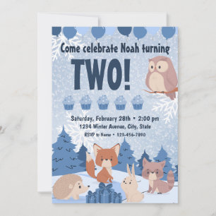 Invitation pour l'anniversaire des bois d'hiver