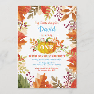Invitation pour l'anniversaire du Citrouille d'aut