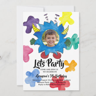 Invitation pour l'anniversaire du monstre à cornes