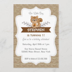 Invitation pour l'anniversaire du petit écureuil W
