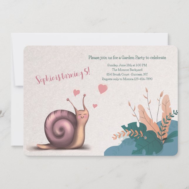 Invitation pour l'anniversaire d'un escargot de ja (Devant)