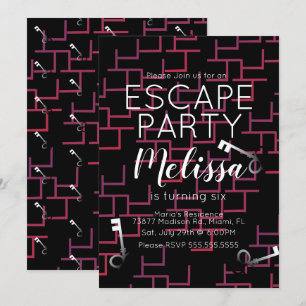 Invitation pour l'anniversaire d'une salle d'évasi