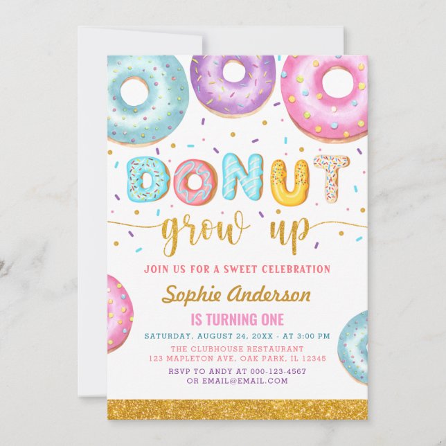 Invitation pour le 1er anniversaire (Devant)