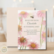 Invitation pour le 1er anniversaire à l'aquarelle