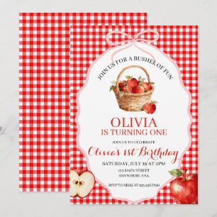 Invitation pour le 1er anniversaire Apple Bushel o
