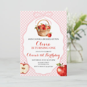 Invitation pour le 1er anniversaire Apple Bushel o
