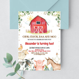 Invitation pour le 1er anniversaire de Barnyard Bo
