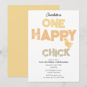 Invitation pour le 1er anniversaire de bébé poulet