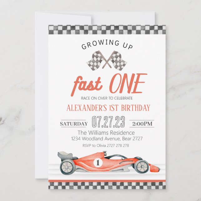 Invitation pour le 1er anniversaire de Fast One -  (Devant)